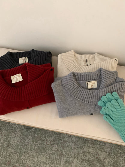 // 30%raccoon特別領口排扣毛衣