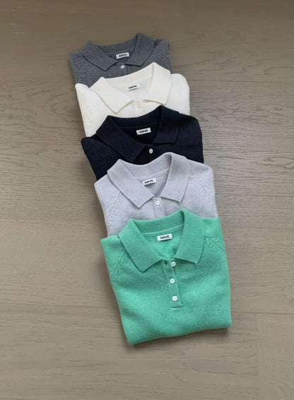 // 秋季薄羊毛翻領polo NT