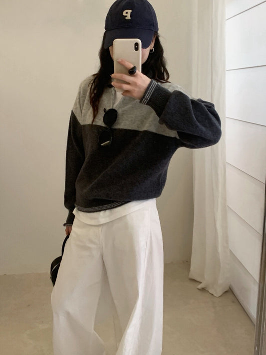 // 100%羊毛撞色polo KN