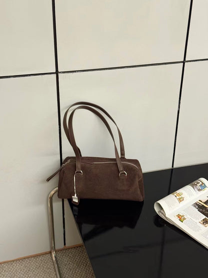 // 真皮麂皮絨bowling bag