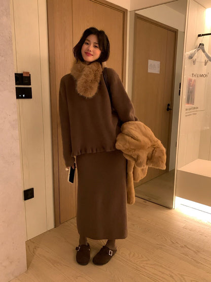 // 木耳邊衣擺NT+直筒裙套裝