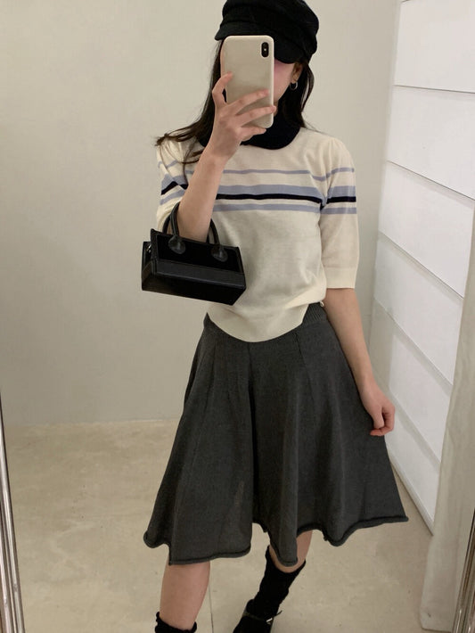 🍦 顯瘦剪裁A字針織短裙