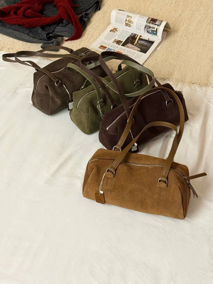 // 真皮麂皮絨bowling bag