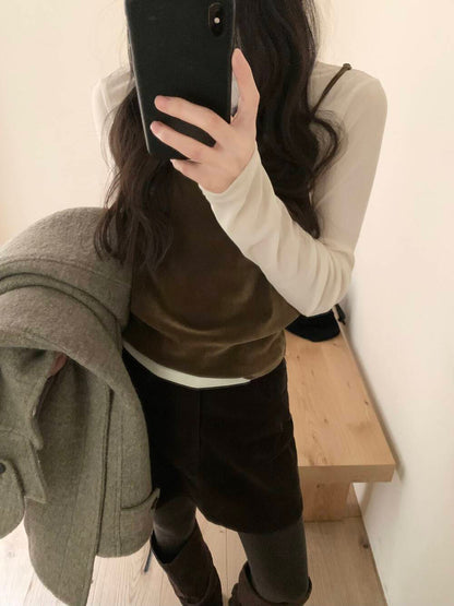 // 高級感絲絨疊穿小吊帶