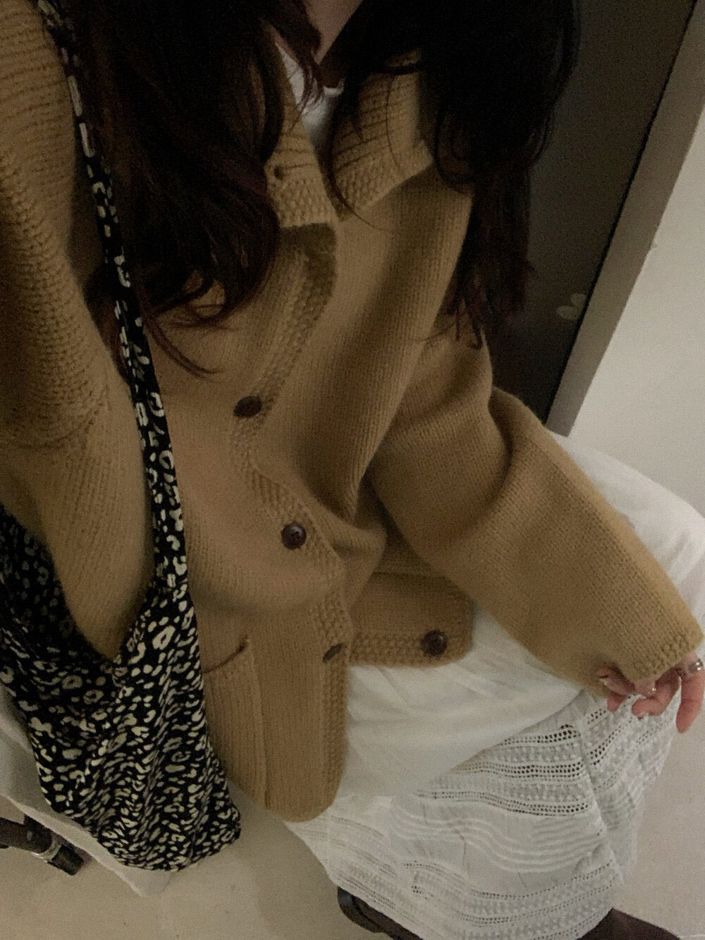 // 小半領口袋排扣中長CD