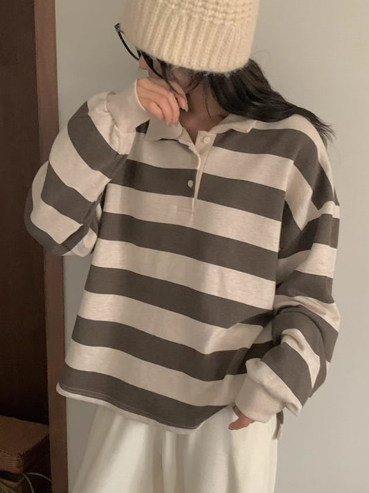 // 粗間條polo翻領鈕扣MTM