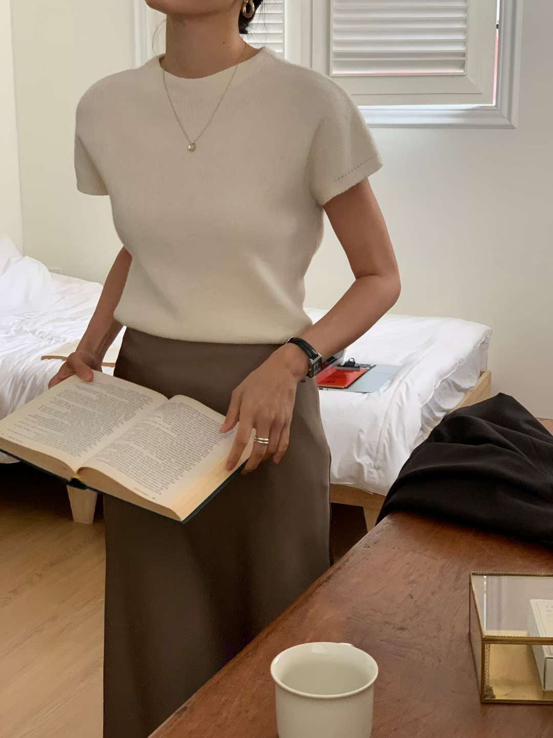 // premium fine wool連腰繩半領NT