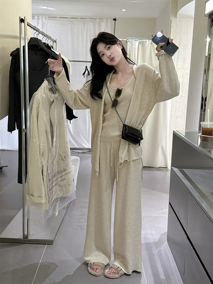 // 超氣質背心+外套+褲三件套