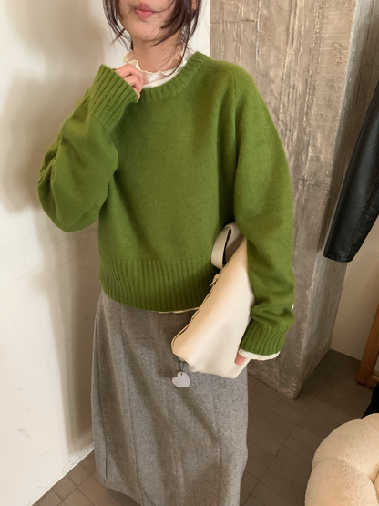 // raccoon35%圓領多色毛衣