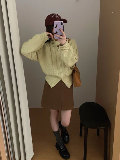 // 可立領麻花上下拉鍊CD