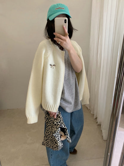 // 可愛動物刺繡上下拉鍊CD