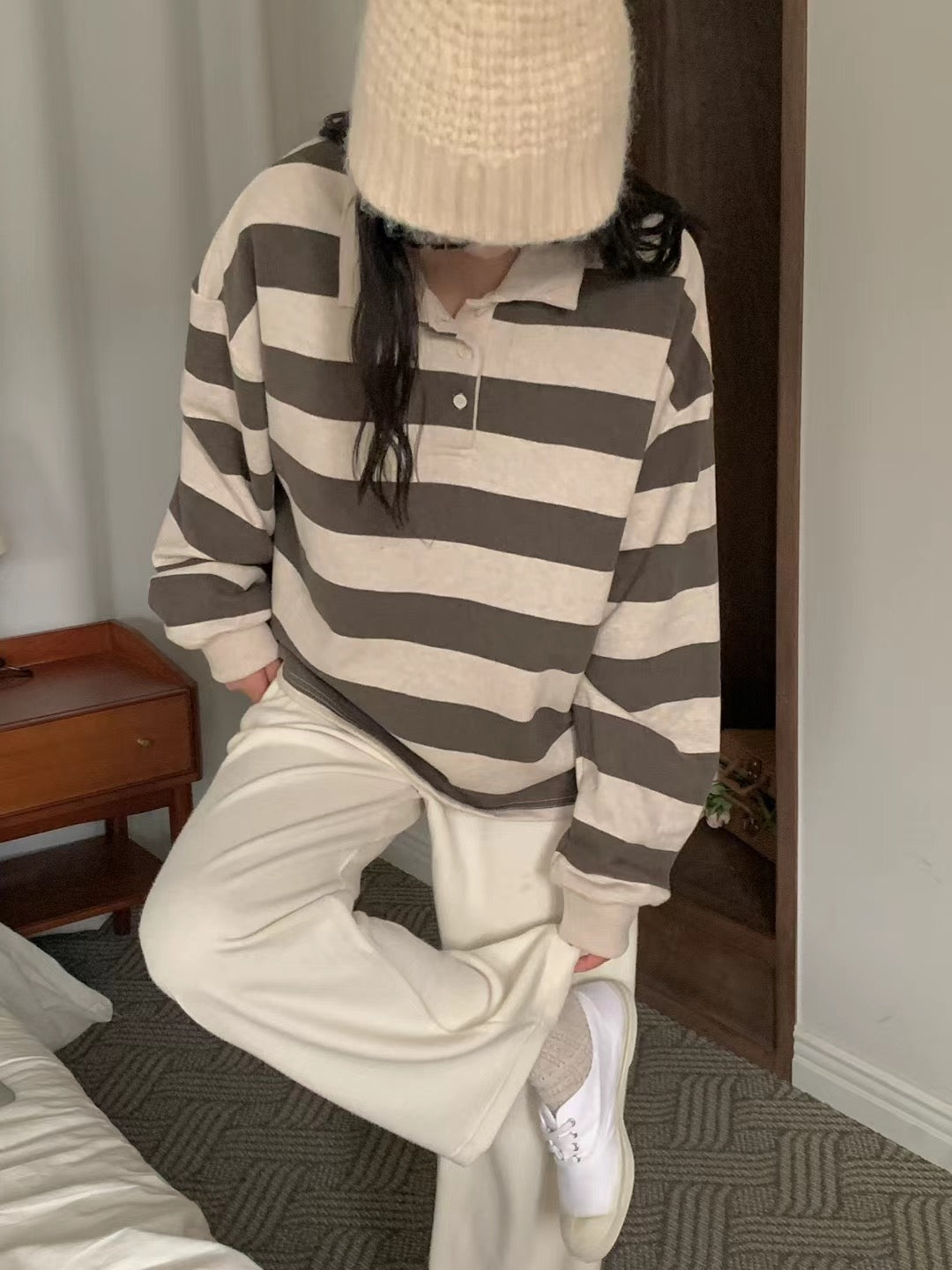 // 粗間條polo翻領鈕扣MTM