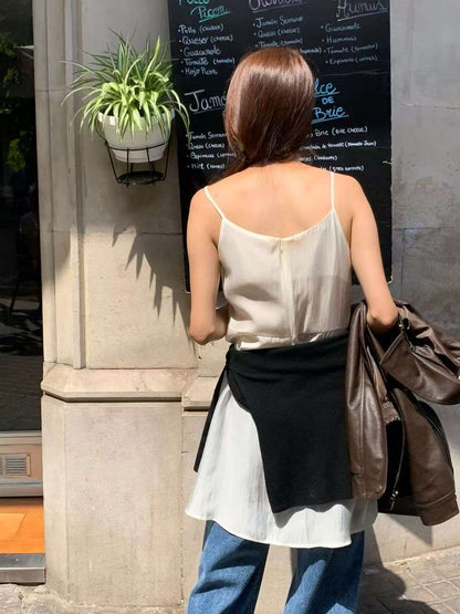 (現貨) // silky質感綁帶領微魚尾長吊帶