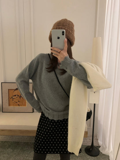 // 30%wool+30%raccoon鈎針衣擺一粒鈕翻領NT￼