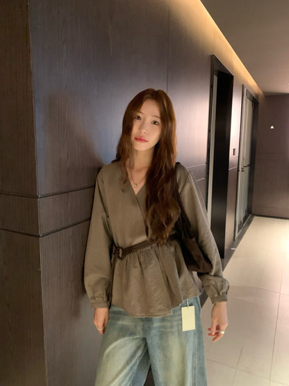 // 連腰帶法式氣質一件式BL