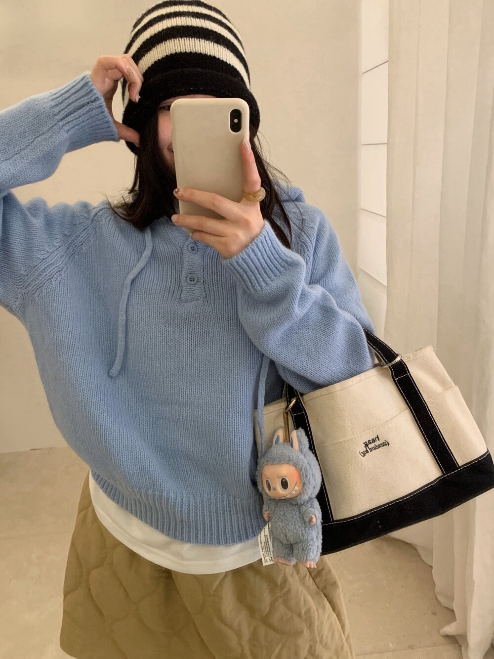 // 100%wool半鈕扣連帽NT