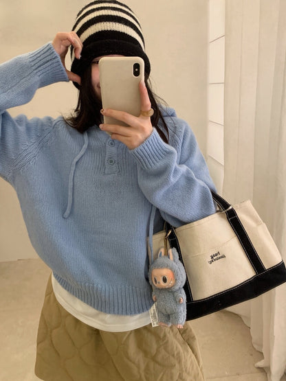 // 100%wool半鈕扣連帽NT