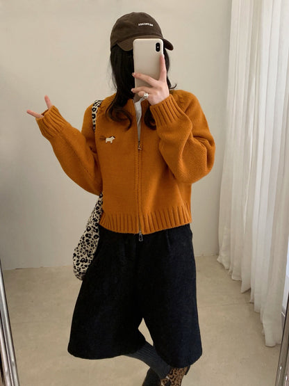 // 可愛動物刺繡上下拉鍊CD