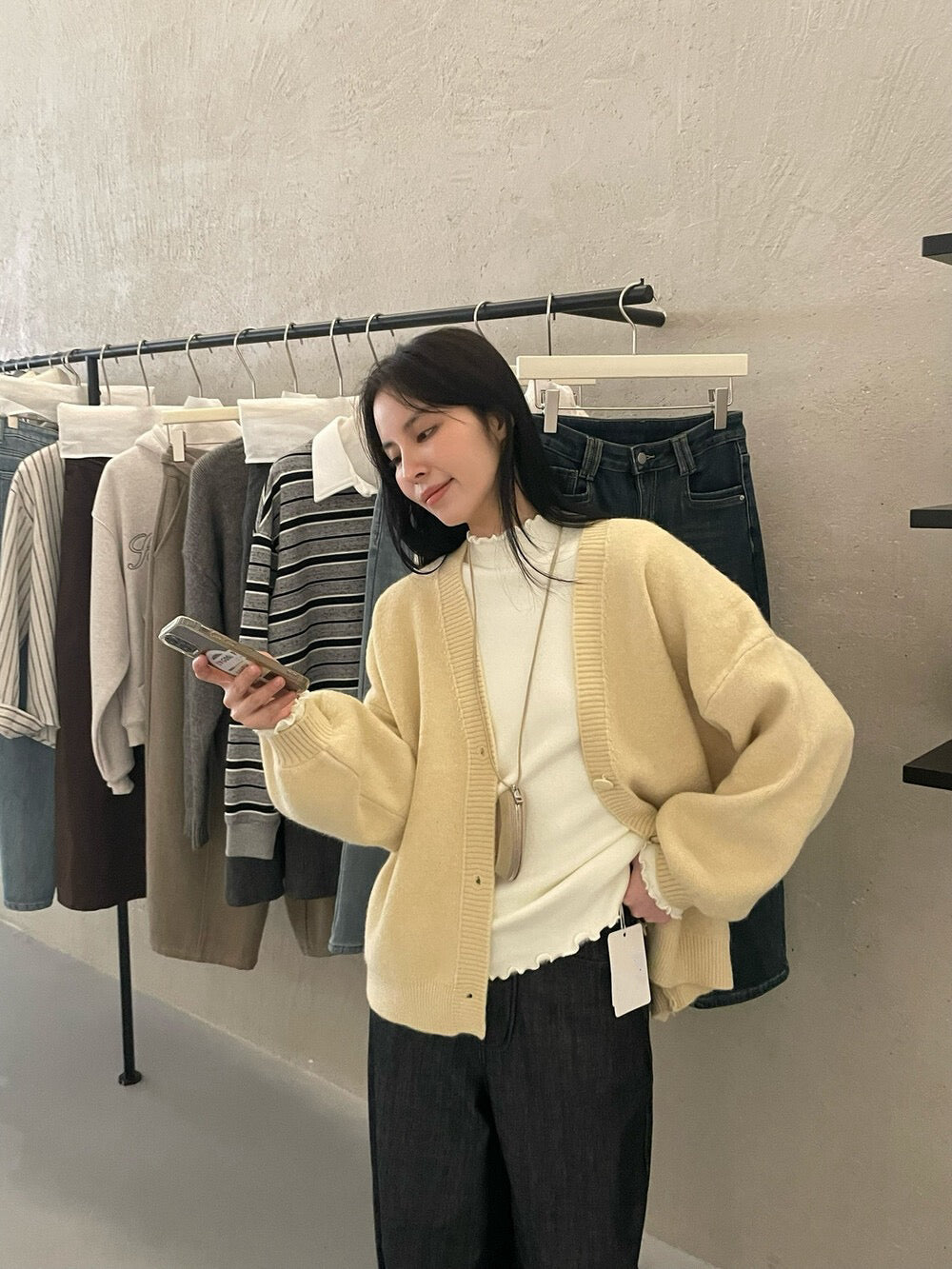 // 多巴胺色系包扣寬鬆袖CD