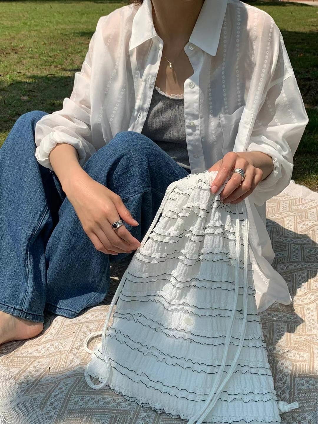 // 超可愛層層lace多背法袋仔