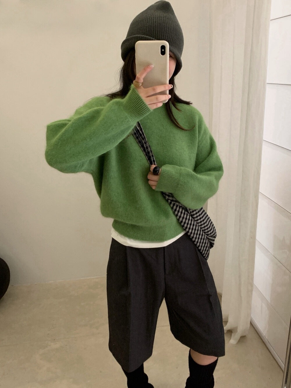 // 軟糯超美色系混兔毛圓領毛衣