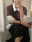 // cashmere+fine wool反袖鈕扣袖短袖NT