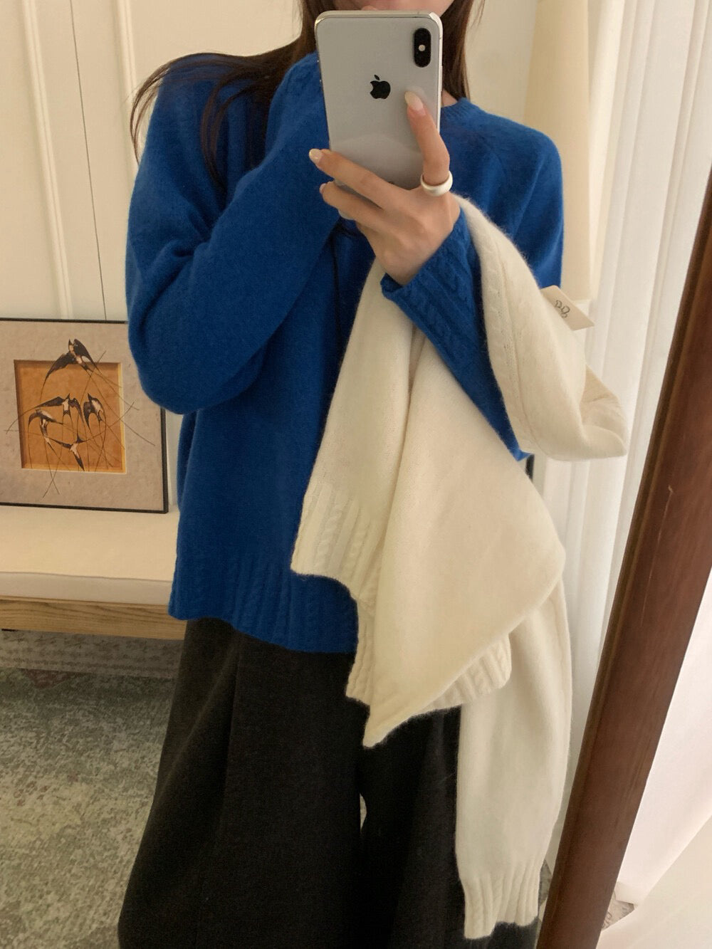 // 10%兔絨麻花衣擺+袖口套頭毛衣