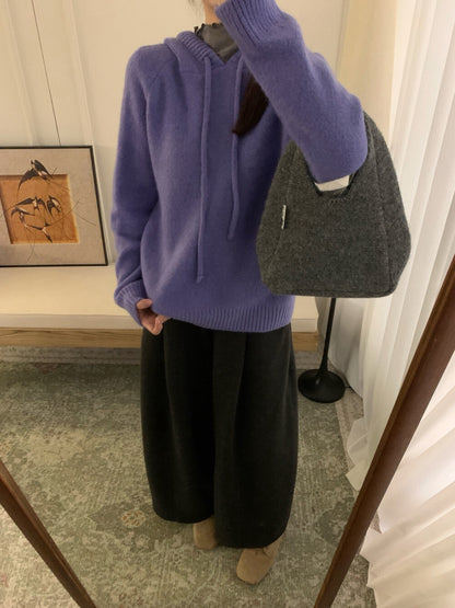 // 6%兔毛溫柔感連帽毛衣