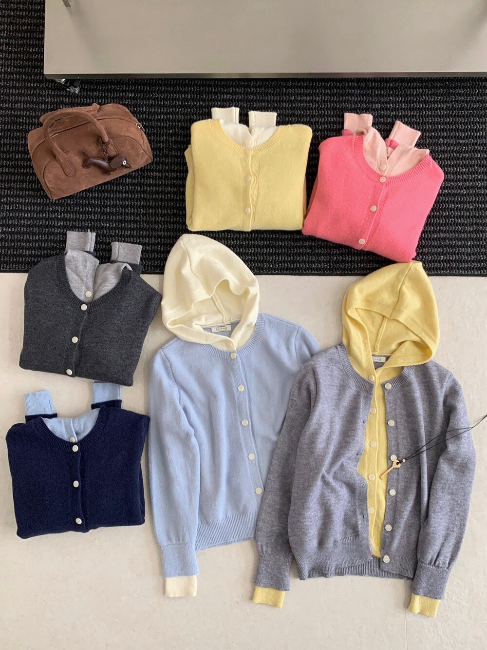 // 超美配色假兩件連帽外套NT