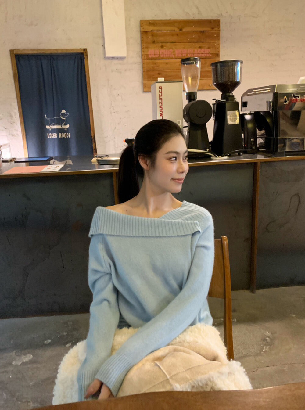 // 50%羊毛設計感領子針織NT