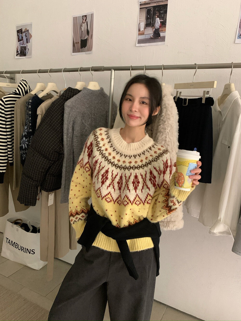 // 15%羊毛復古北歐patterns毛衣