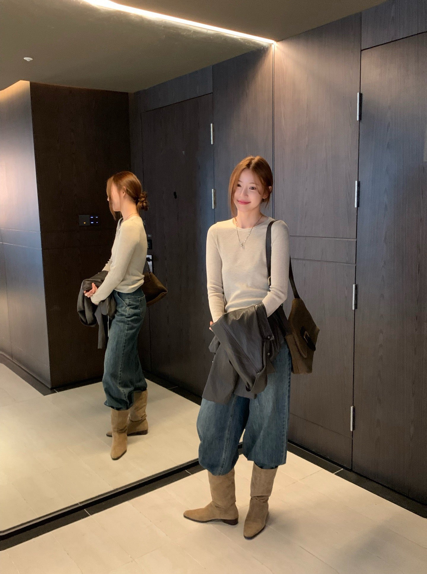 // 桑蠶絲+絲光羊毛親膚顯瘦薄針織￼