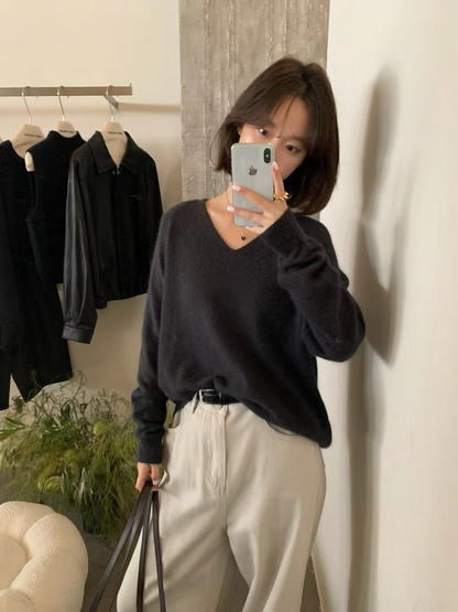 // 超高質raccoon V領毛衣