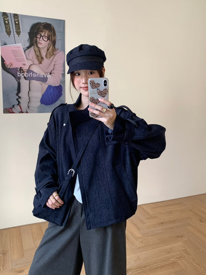 // 超韓立領霧面質感外套