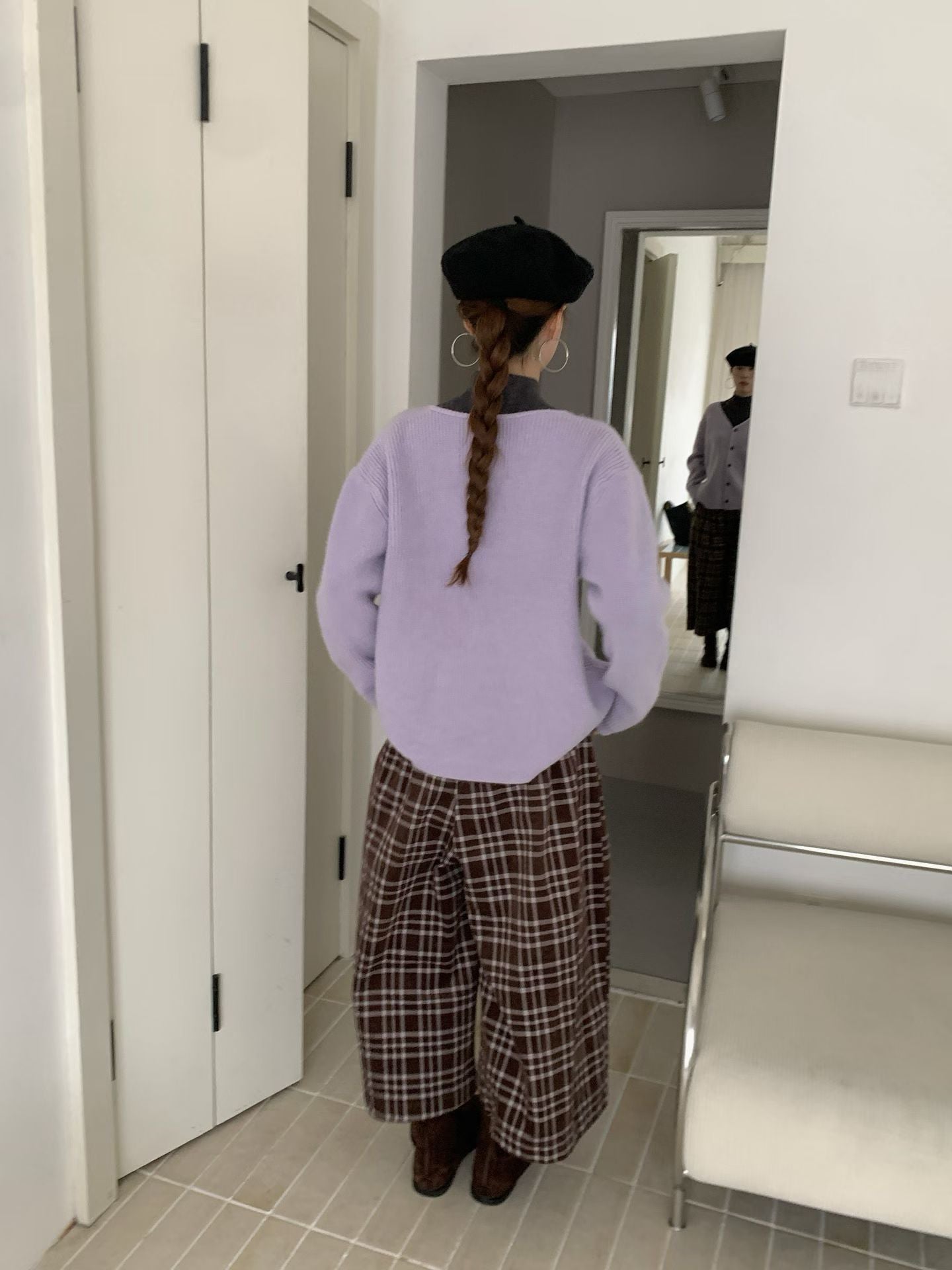 // 12色超美色系V領排扣羊絨紗CD