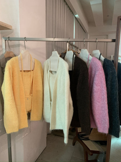 // 超soft羊毛混紡吊帶+外套+袋仔三件套