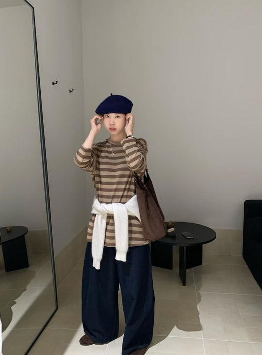 // 質感超好的classic粗間條TEE