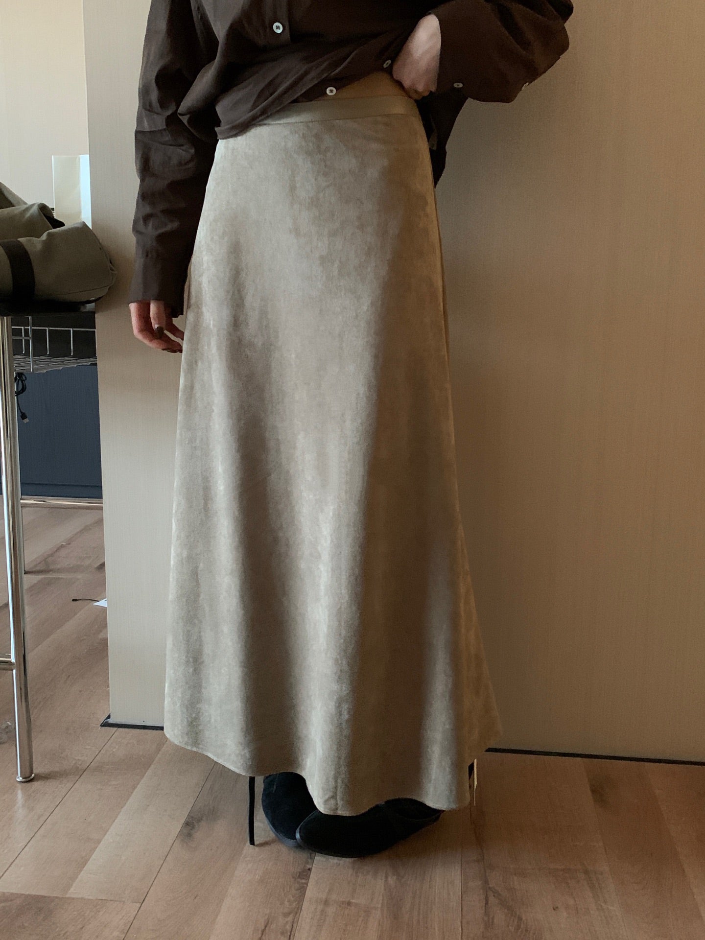 // 秋冬必入麂皮絨微魚尾A字裙