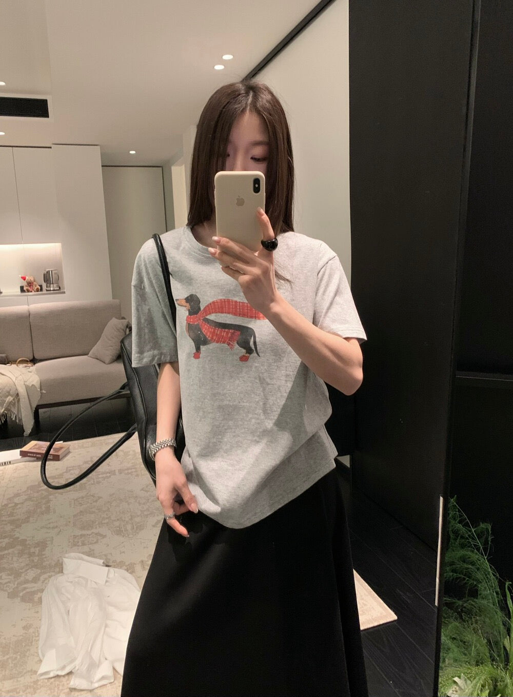 🐕‍🦺 ￼可愛頸巾小狗棉質TEE