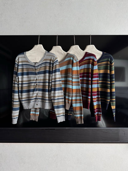 // 復古撞色間條9%羊毛CD