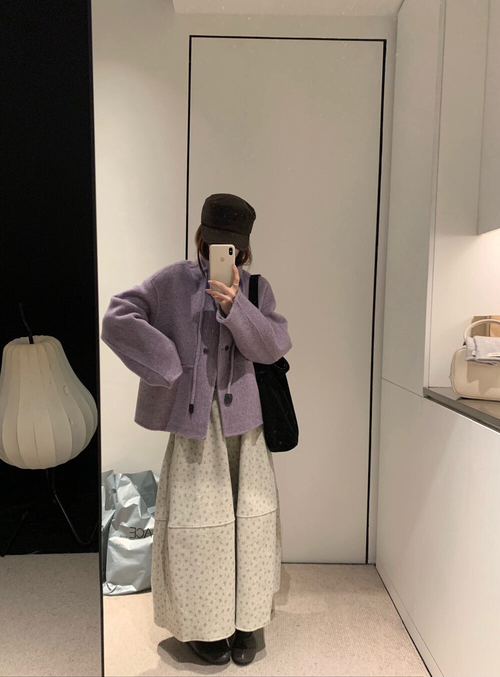 // 100%wool小立領double鈕扣手工外套