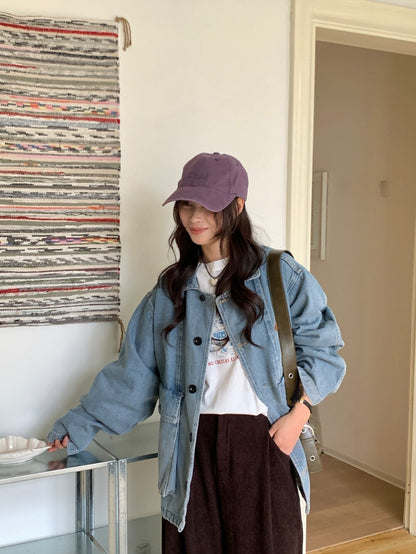 // 慵懶寬鬆超韓牛仔外套