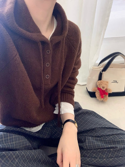 // 100%wool半鈕扣連帽NT