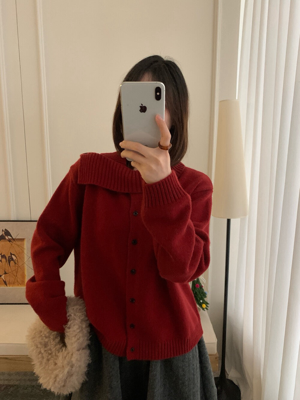 // 30%raccoon特別領口排扣毛衣