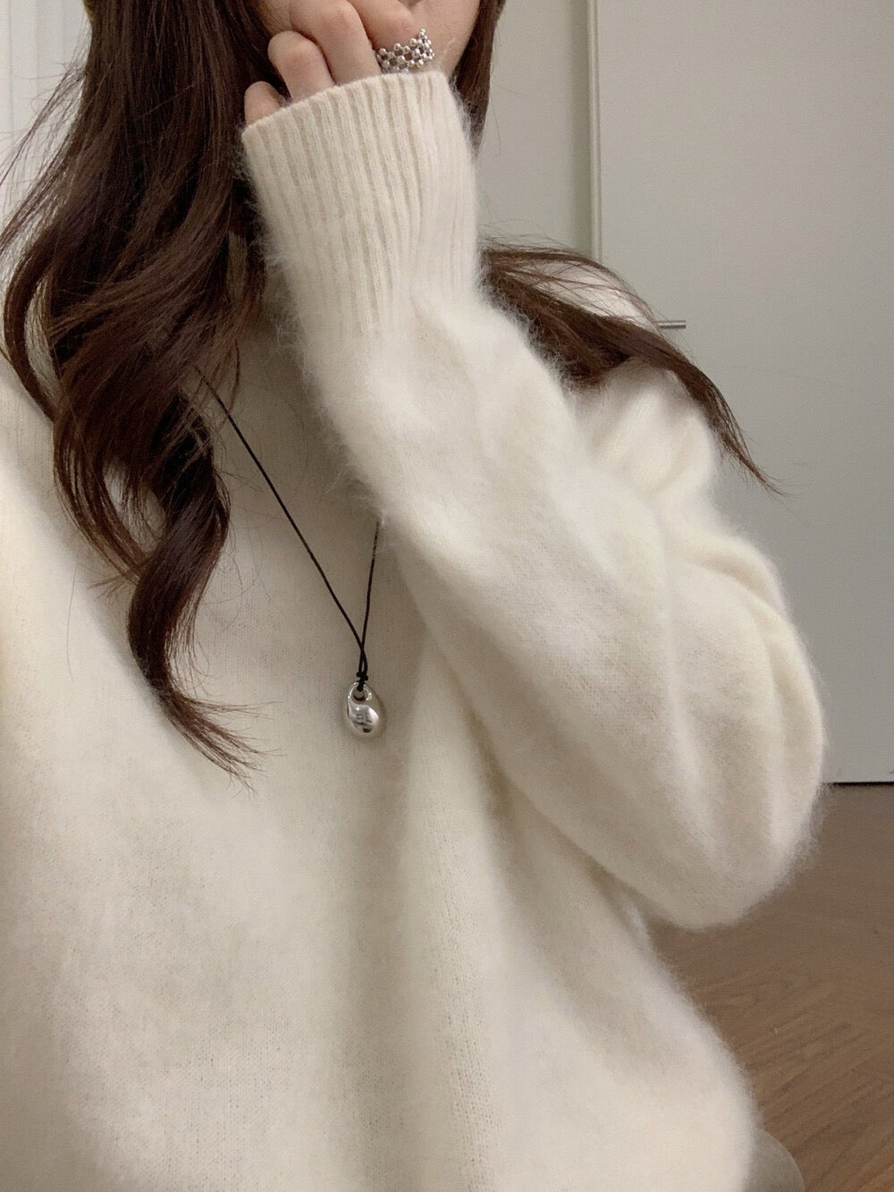 // 95%wool+5%cashmere拉絨工藝小高領針織NT