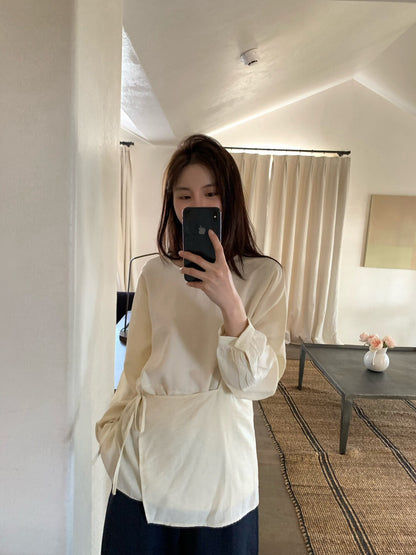 // 高質lyocell麻設計師感綁腰BL