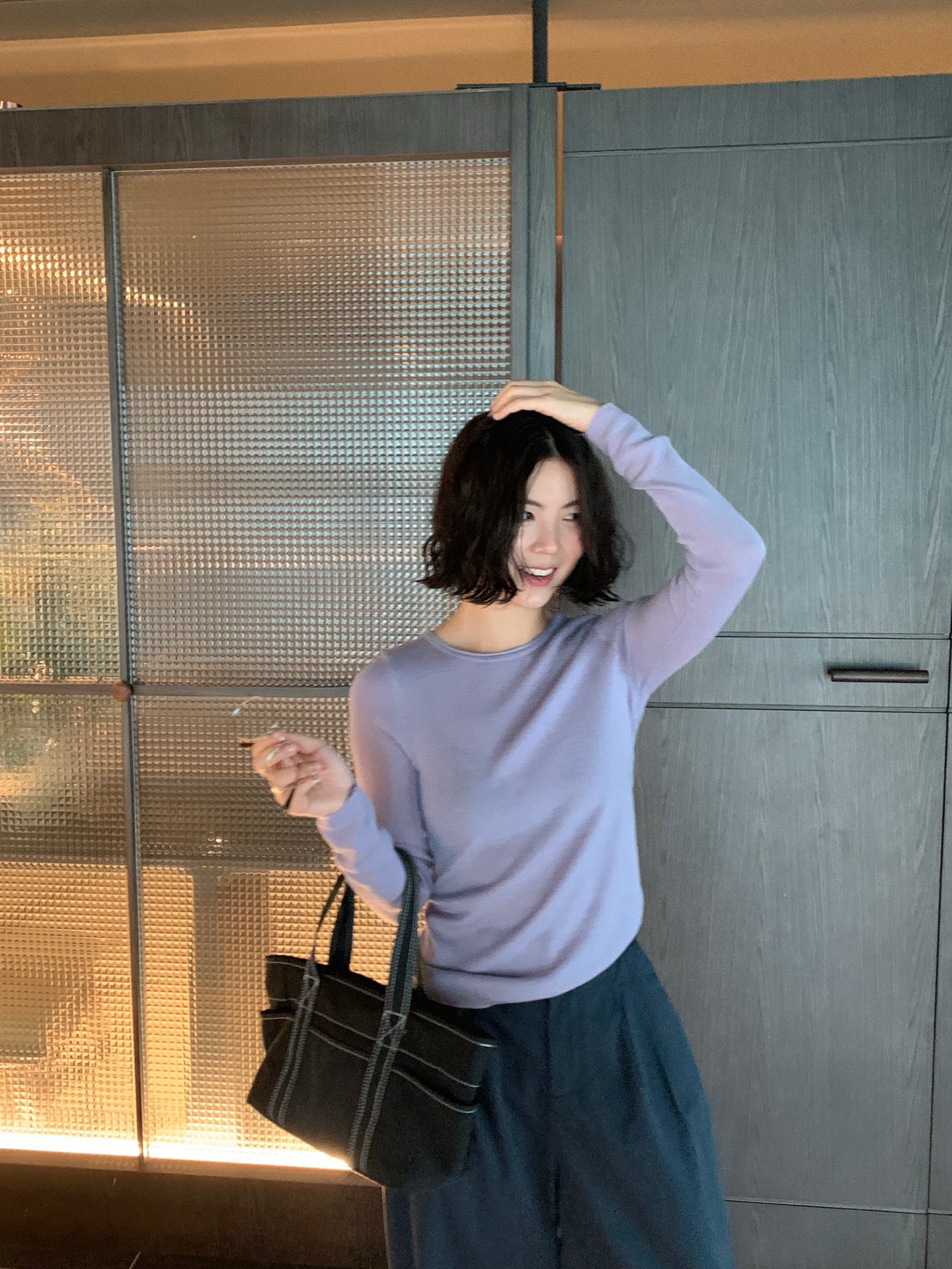 // 桑蠶絲+絲光羊毛親膚顯瘦薄針織￼