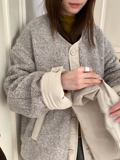 // 可雙面穿90%duck down外套(連頸巾)