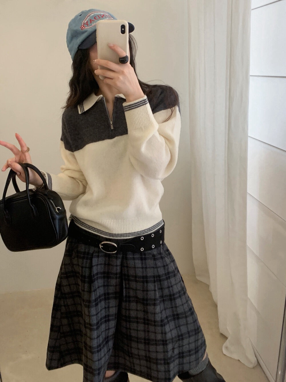 // 100%羊毛撞色polo KN