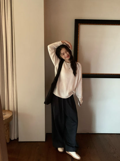 // 超美色系慵懶落肩針織上衣